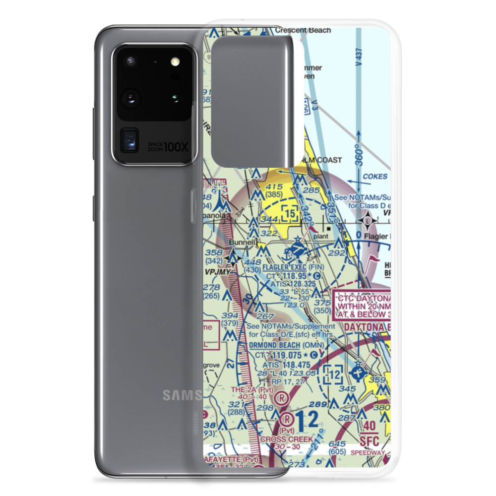 Flagler Executive Airport (FIN) VFR Sectional Samsung Case Samsung Galaxy S20 Ultra model shown