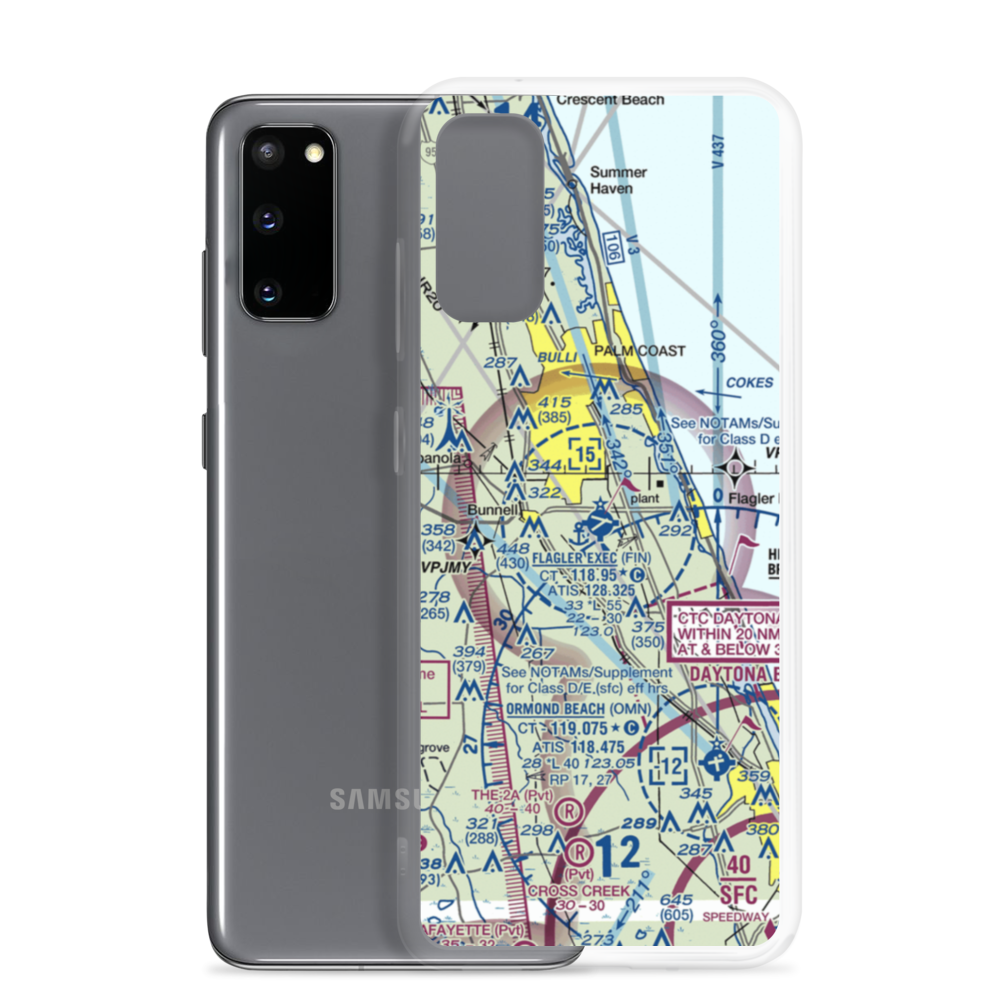 Flagler Executive Airport (FIN) VFR Sectional Samsung Case Samsung Galaxy S20 model shown
