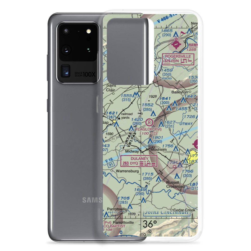 Flaglor Airport (8TN4) VFR Sectional Samsung Case Samsung Galaxy S20 Ultra model shown