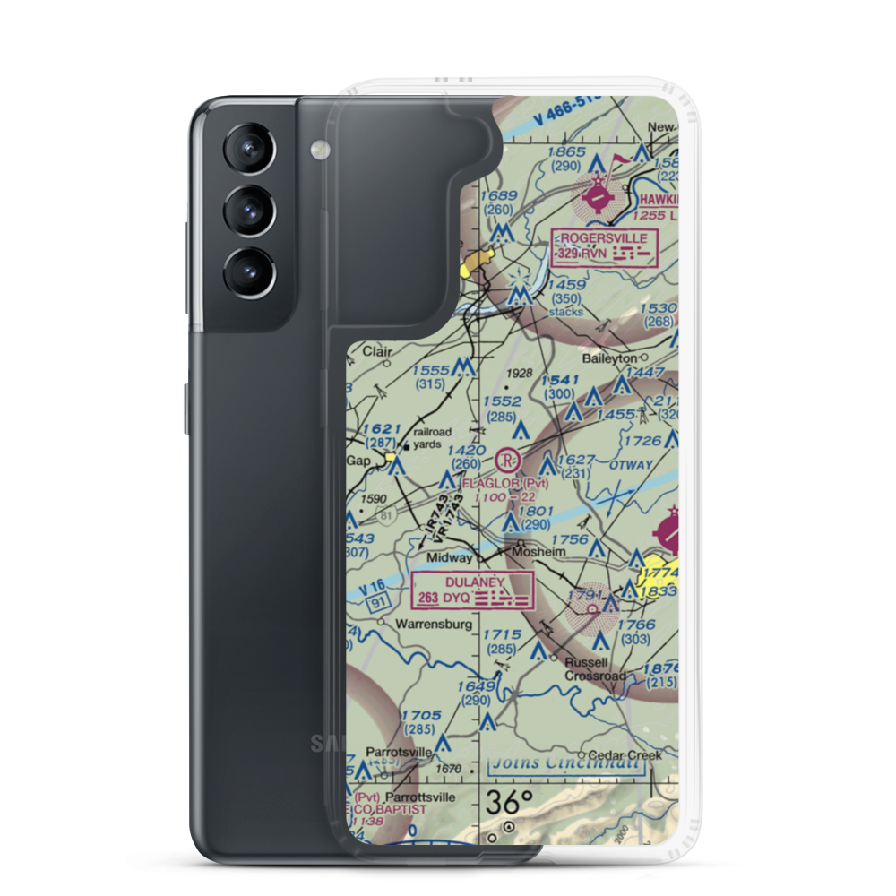 Flaglor Airport (8TN4) VFR Sectional Samsung Case Samsung Galaxy S21 model shown