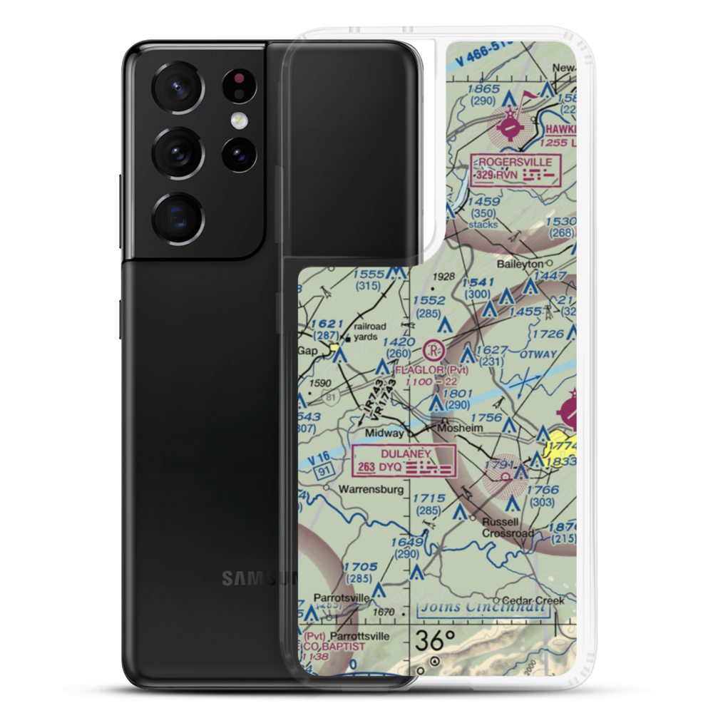 Flaglor Airport (8TN4) VFR Sectional Samsung Case Samsung Galaxy S21 Ultra model shown