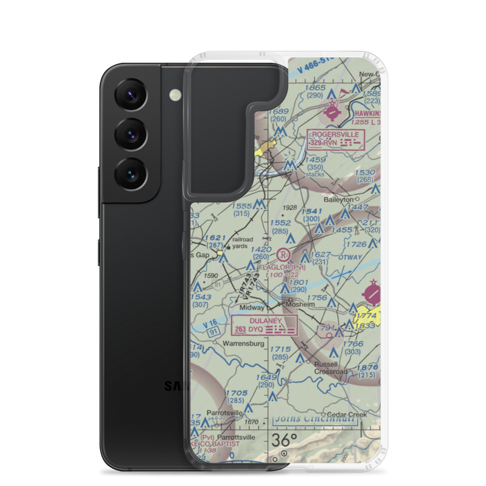 Flaglor Airport (8TN4) VFR Sectional Samsung Case Samsung Galaxy S22 model shown