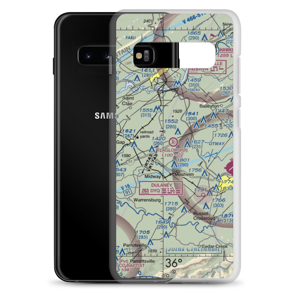 Flaglor Airport (8TN4) VFR Sectional Samsung Case Samsung Galaxy S10+ model shown