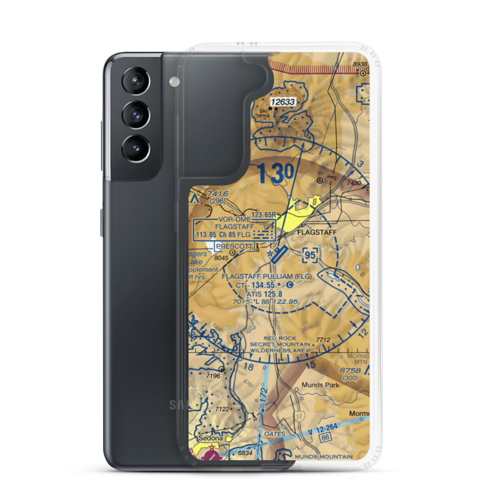 Flagstaff Pulliam Airport (FLG) VFR Sectional Samsung Case Samsung Galaxy S21 model shown