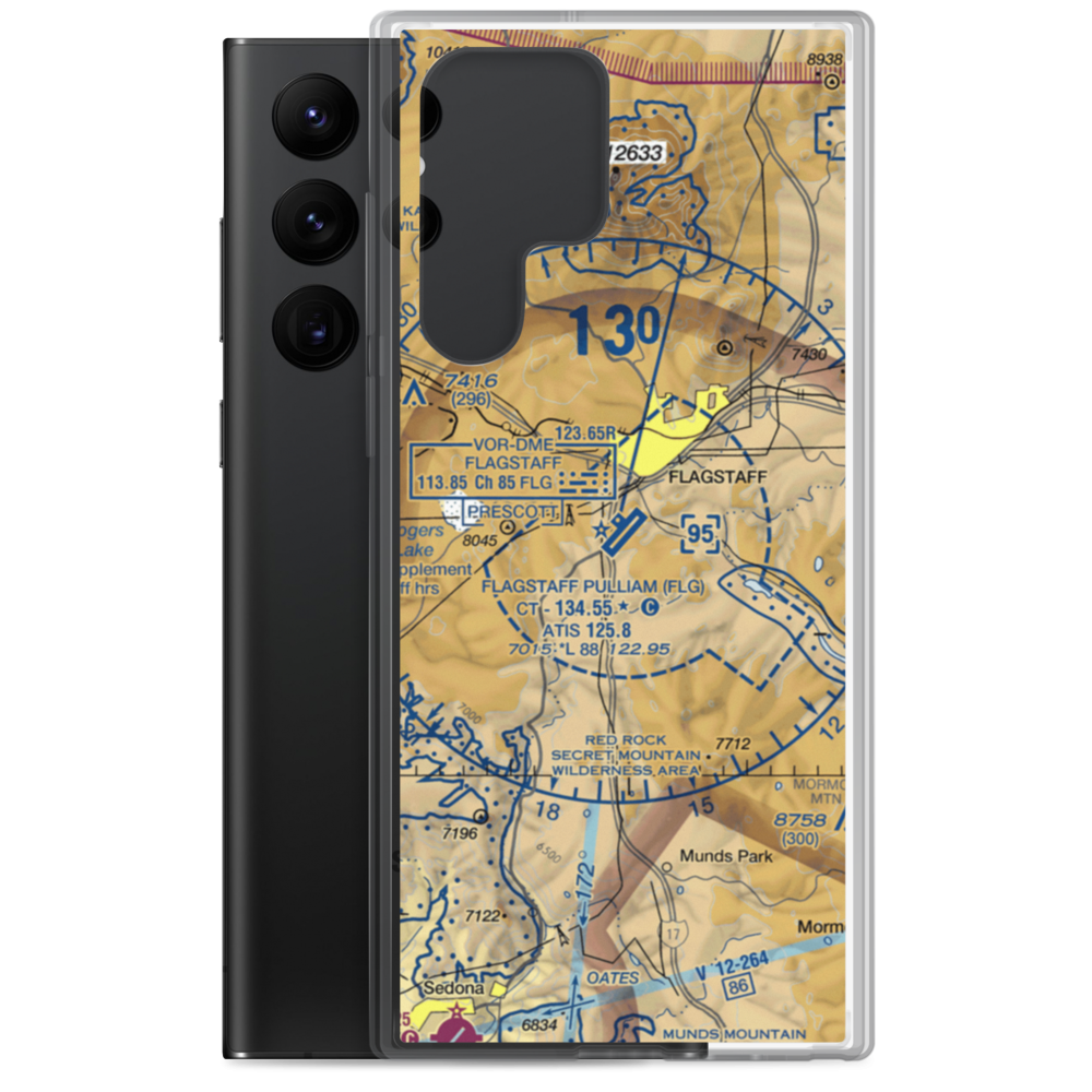 Flagstaff Pulliam Airport (FLG) VFR Sectional Samsung Case Samsung Galaxy S22 Ultra model shown