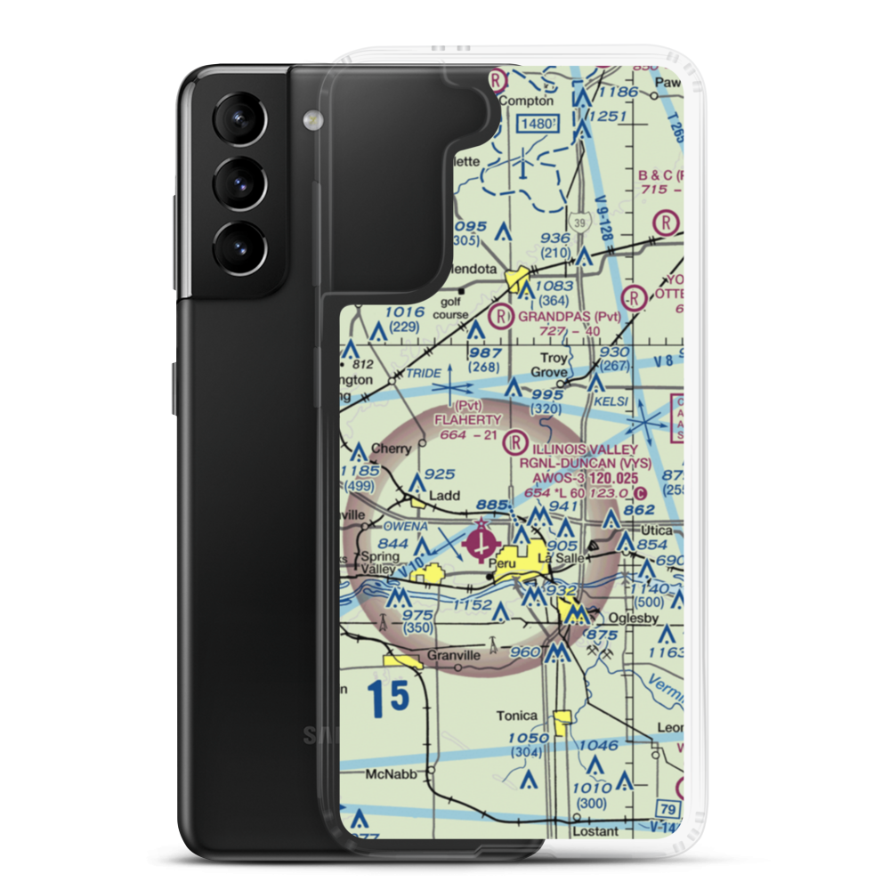 Flaherty Field (0LL4) VFR Sectional Samsung Case Samsung Galaxy S21 Plus model shown