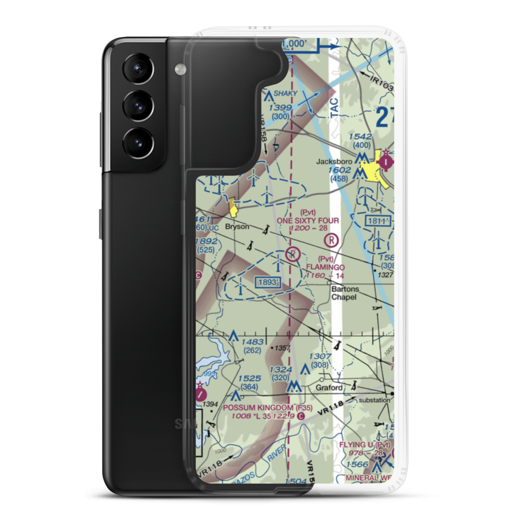 Flamingo Airfield (TA59) VFR Sectional Samsung Case Samsung Galaxy S21 Plus model shown