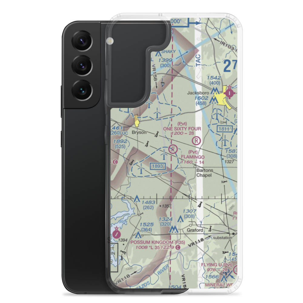 Flamingo Airfield (TA59) VFR Sectional Samsung Case Samsung Galaxy S22 Plus model shown