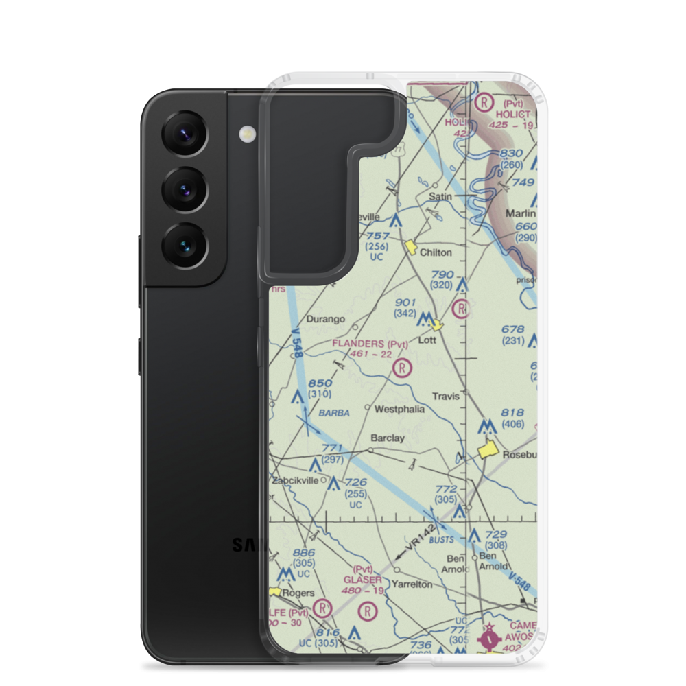Flanders Field (TS81) VFR Sectional Samsung Case Samsung Galaxy S22 model shown