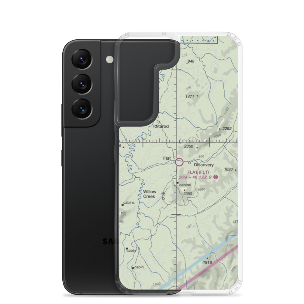 Flat Airport (FLT) VFR Sectional Samsung Case Samsung Galaxy S22 model shown