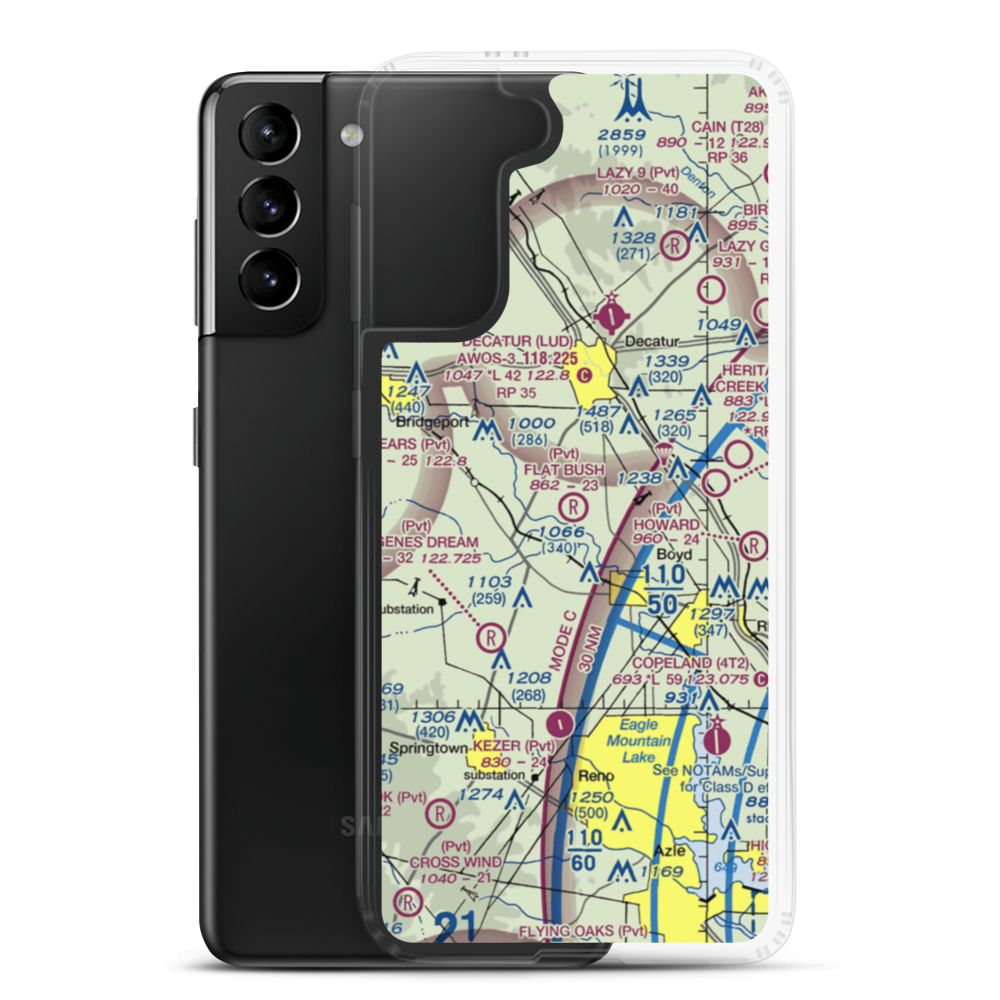 Flat Bush Airport (XA99) VFR Sectional Samsung Case Samsung Galaxy S21 Plus model shown