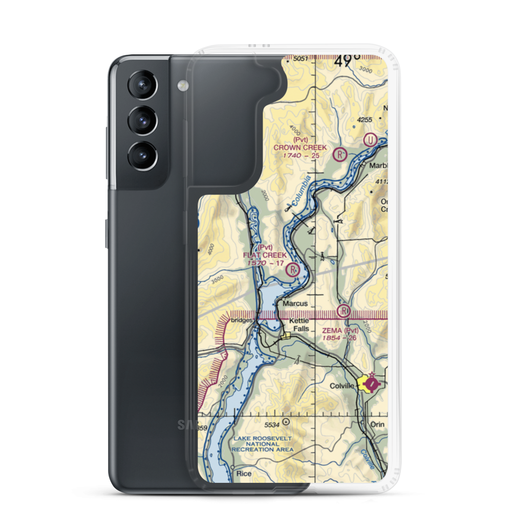 Flat Creek Field (05WN) VFR Sectional Samsung Case Samsung Galaxy S21 model shown