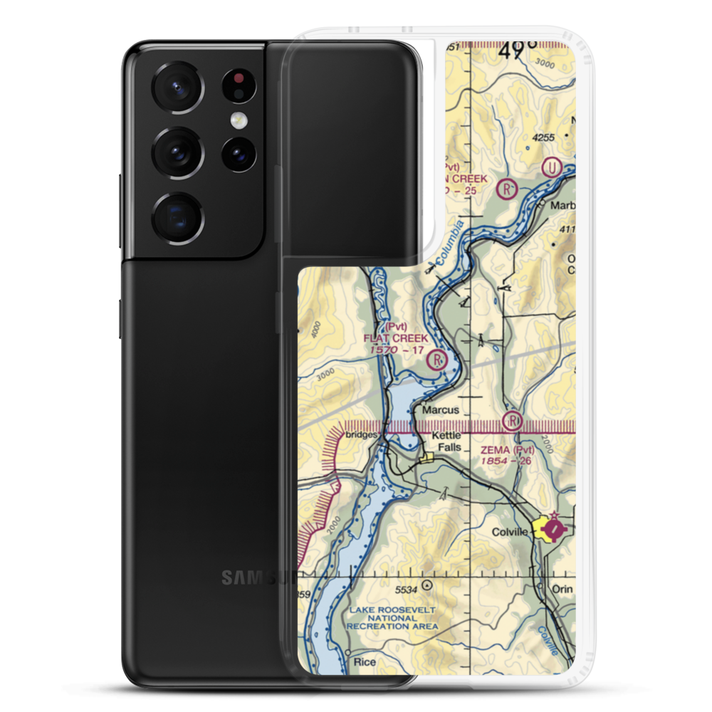 Flat Creek Field (05WN) VFR Sectional Samsung Case Samsung Galaxy S21 Ultra model shown
