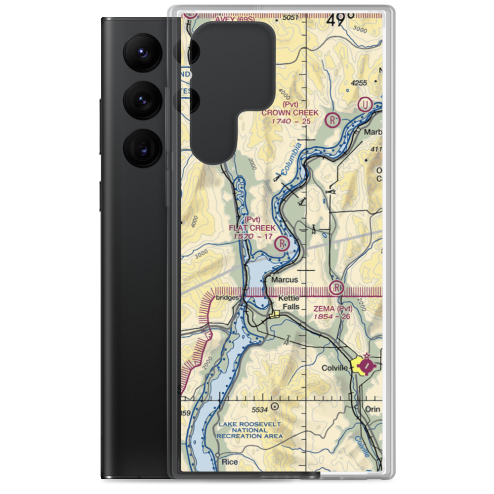 Flat Creek Field (05WN) VFR Sectional Samsung Case Samsung Galaxy S22 Ultra model shown