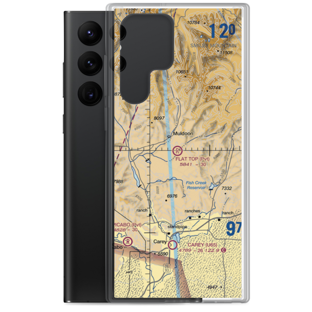 Flat Top Airstrip (10ID) VFR Sectional Samsung Case Samsung Galaxy S22 Ultra model shown