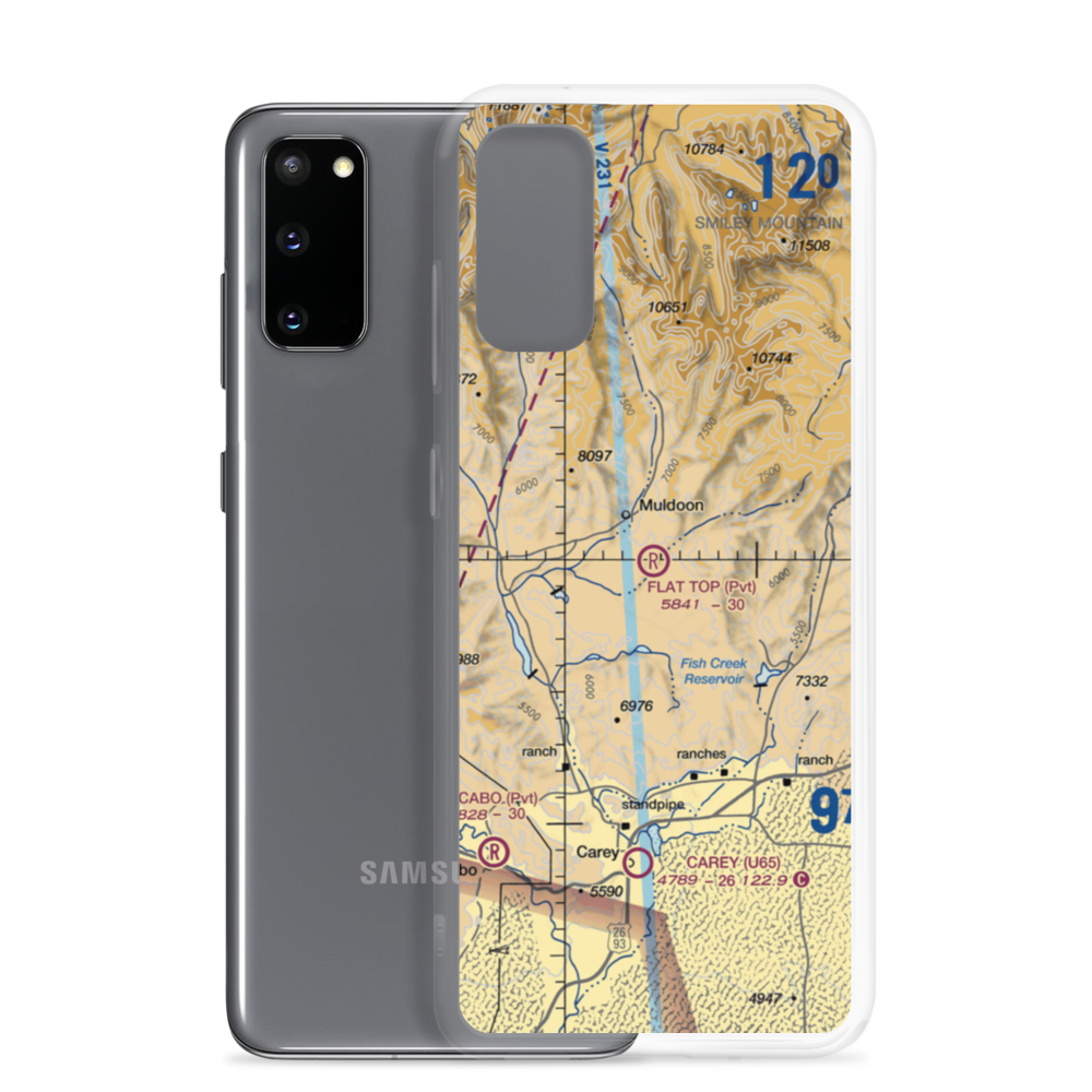 Flat Top Airstrip (10ID) VFR Sectional Samsung Case Samsung Galaxy S20 model shown