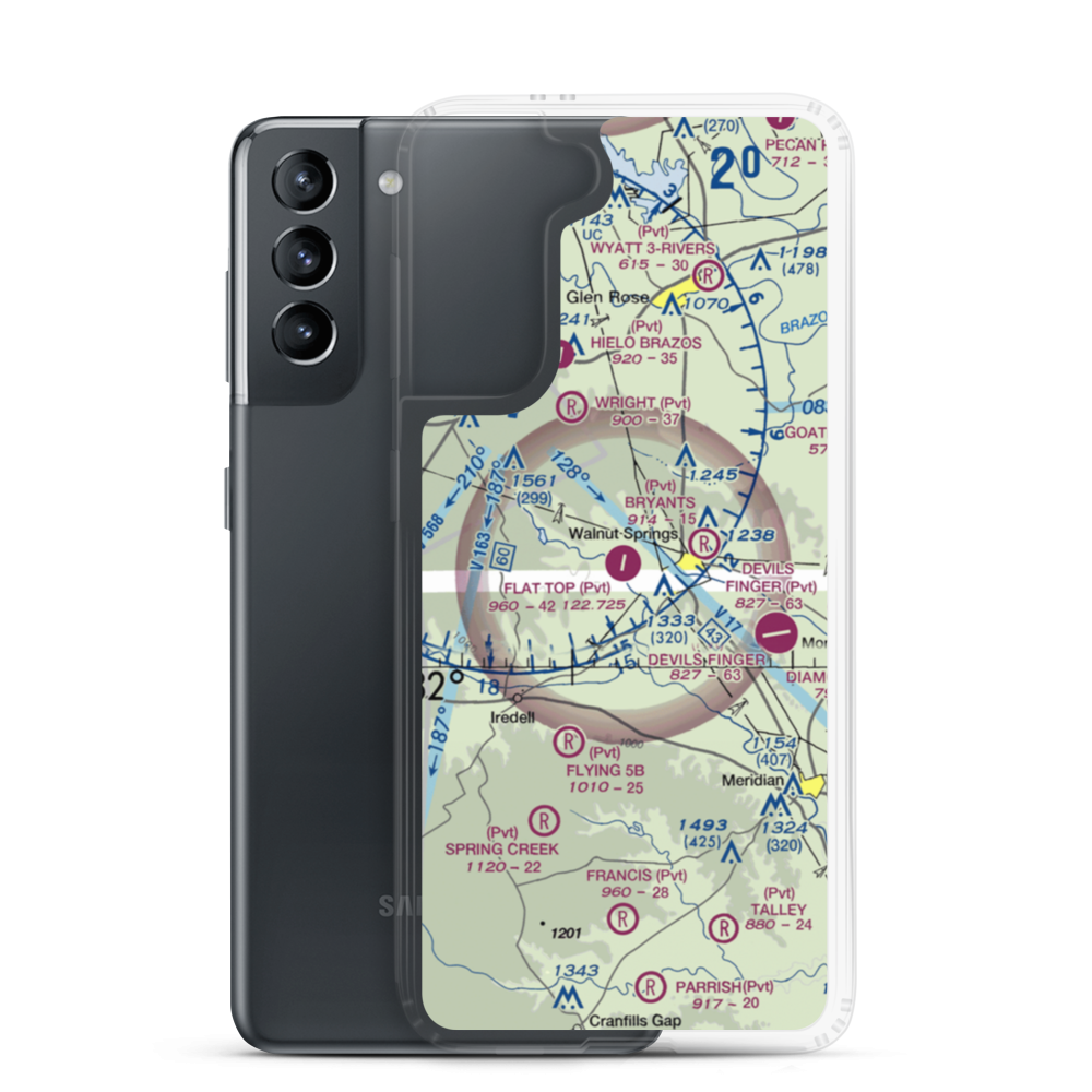 Flat Top Ranch Airport (74TE) VFR Sectional Samsung Case Samsung Galaxy S21 model shown