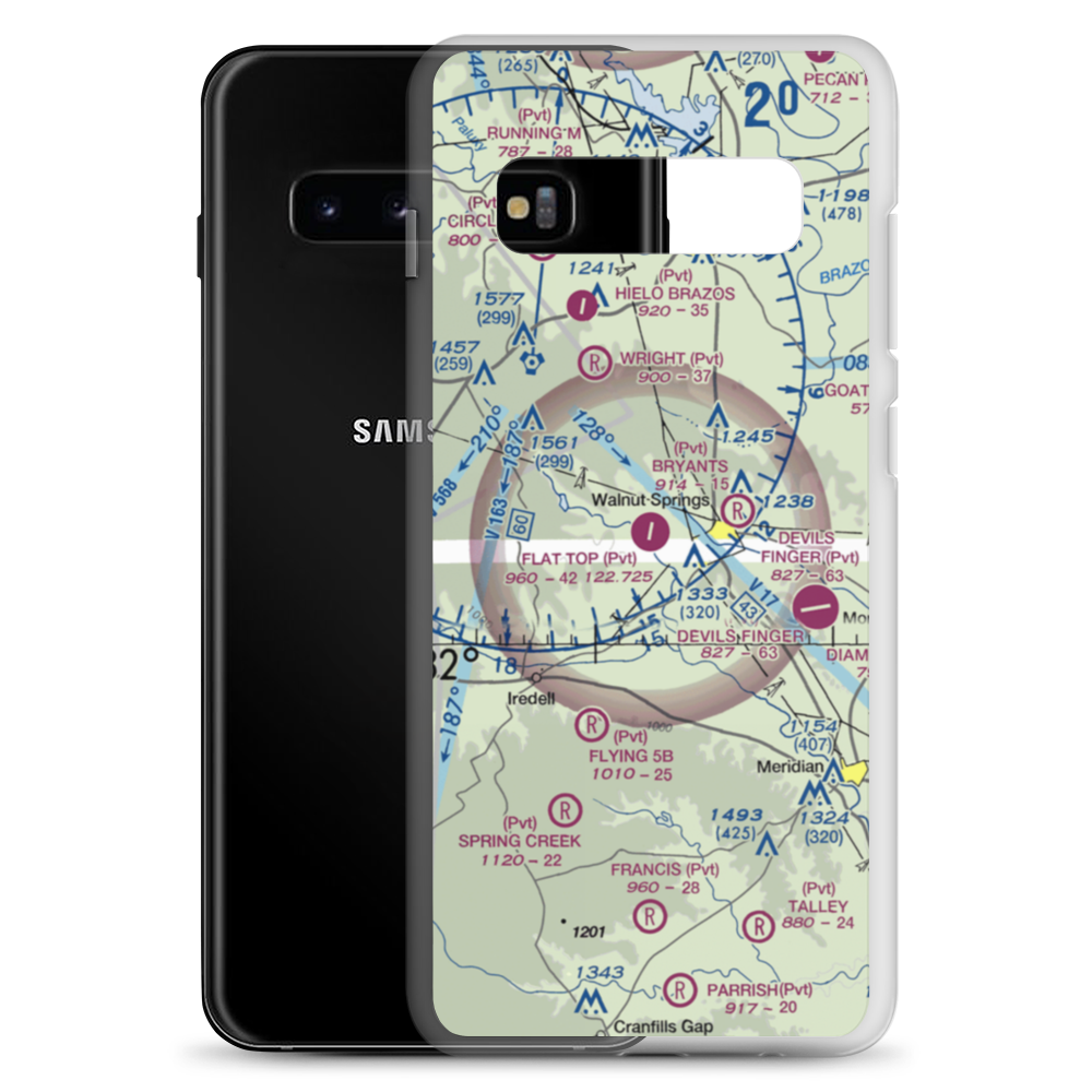 Flat Top Ranch Airport (74TE) VFR Sectional Samsung Case Samsung Galaxy S10+ model shown