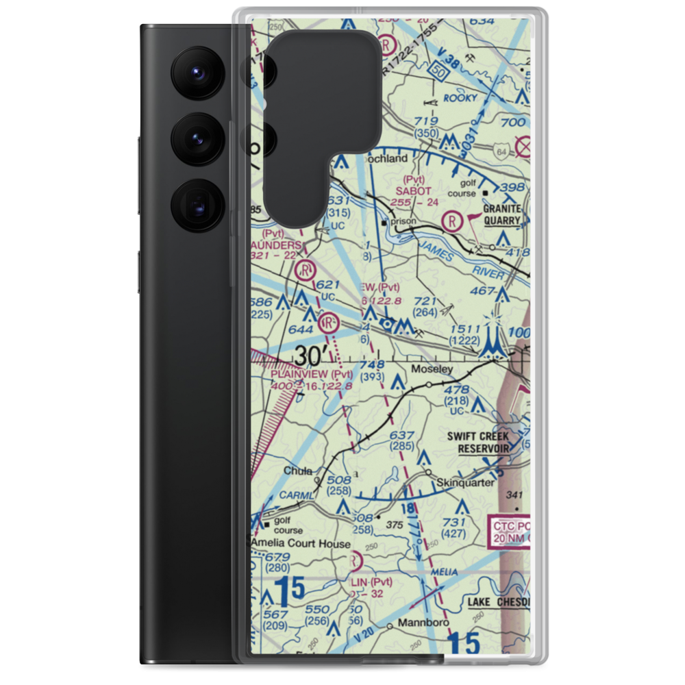 Flatrock Air Strip (0VA7) VFR Sectional Samsung Case Samsung Galaxy S22 Ultra model shown