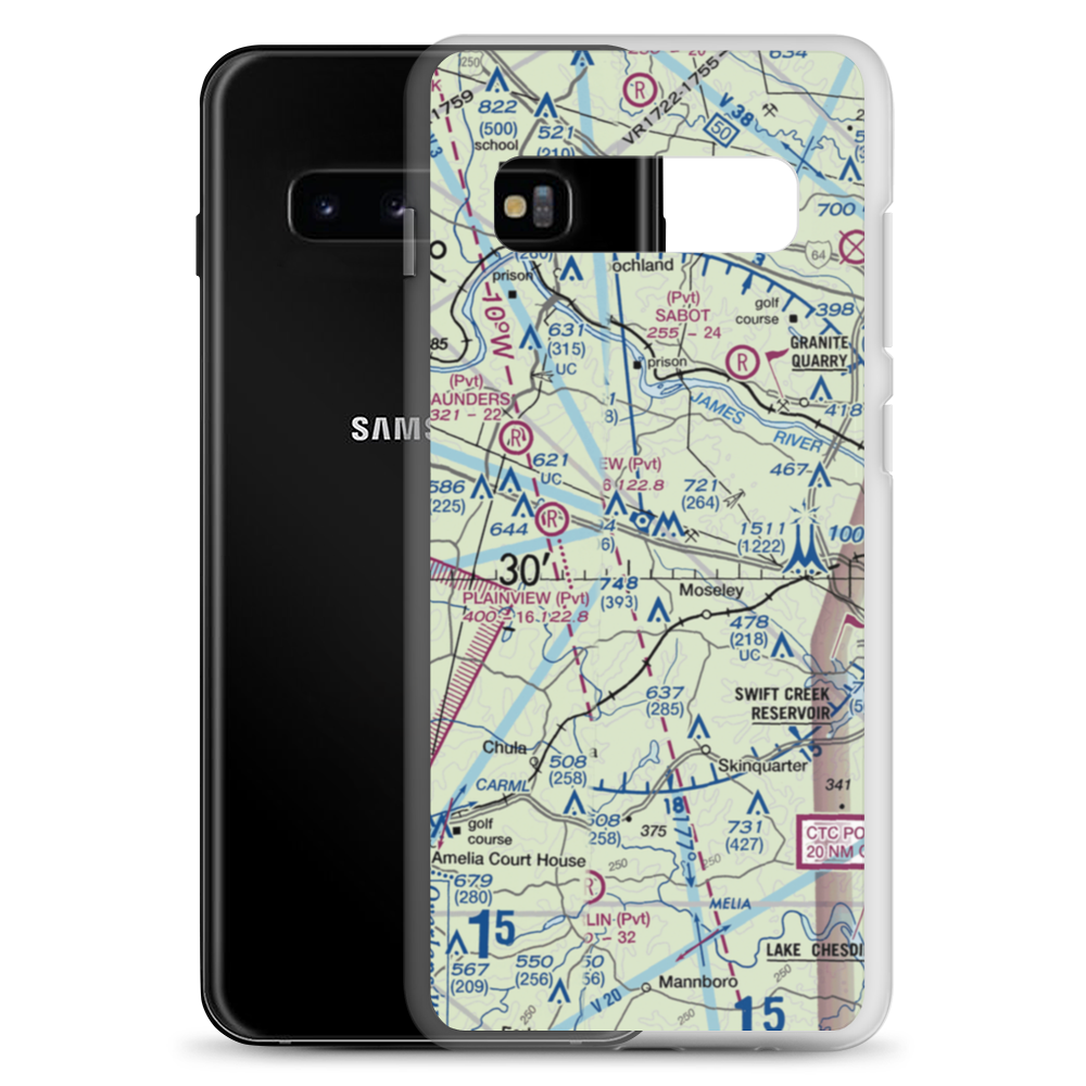 Flatrock Air Strip (0VA7) VFR Sectional Samsung Case Samsung Galaxy S10+ model shown