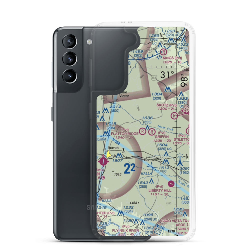 Flattop Ridge Airport (TA63) VFR Sectional Samsung Case Samsung Galaxy S21 model shown