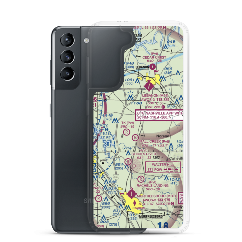 Flatwood Field (10TN) VFR Sectional Samsung Case Samsung Galaxy S21 model shown