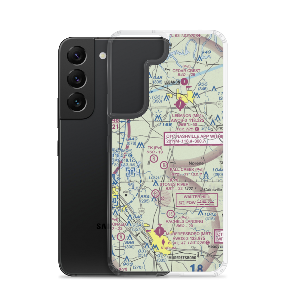 Flatwood Field (10TN) VFR Sectional Samsung Case Samsung Galaxy S22 model shown
