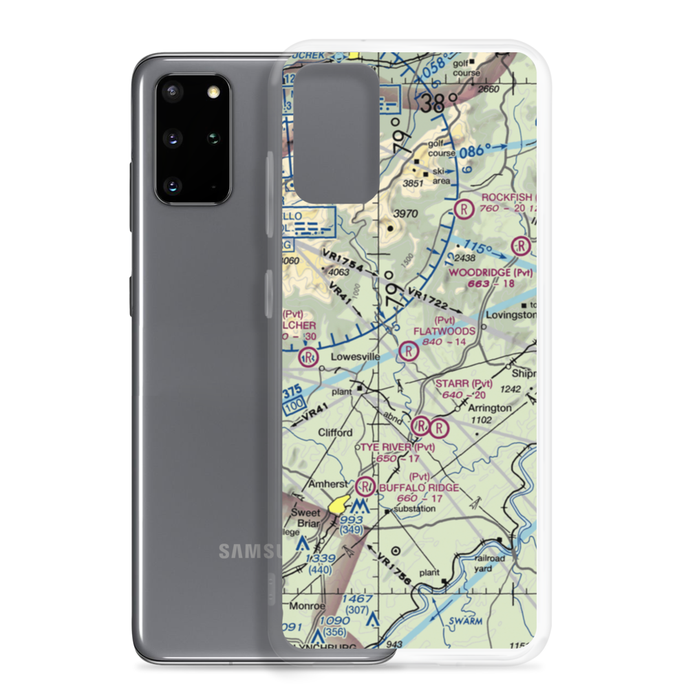 Flatwoods Airport (8VA6) VFR Sectional Samsung Case Samsung Galaxy S20 Plus model shown