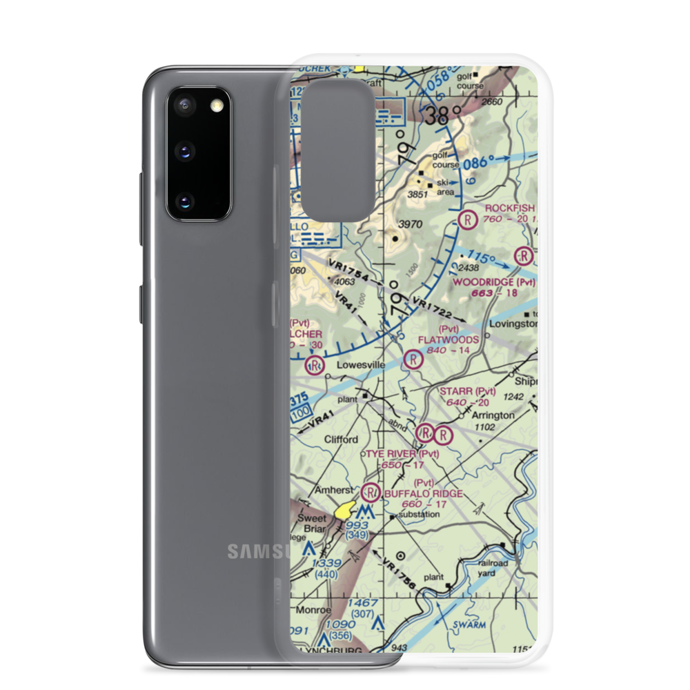 Flatwoods Airport (8VA6) VFR Sectional Samsung Case Samsung Galaxy S20 model shown
