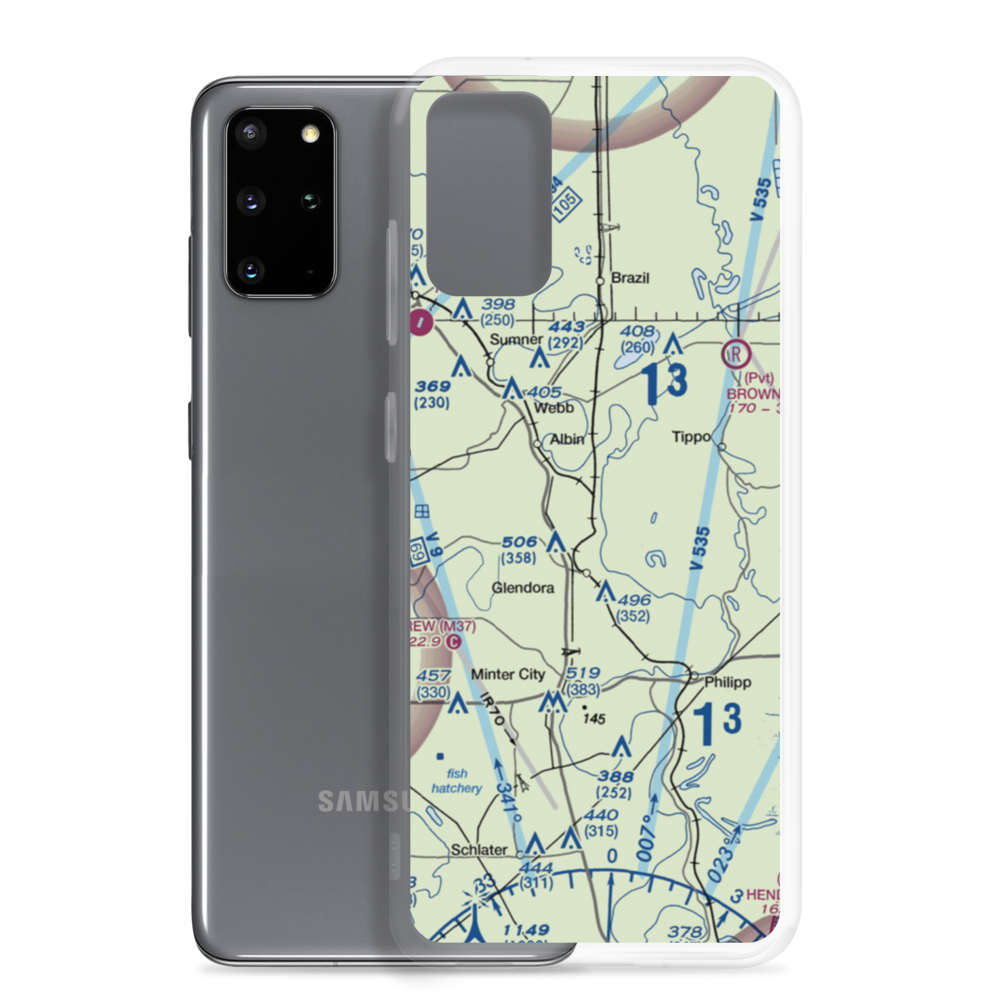 Flautt Airport (MS38) VFR Sectional Samsung Case Samsung Galaxy S20 Plus model shown