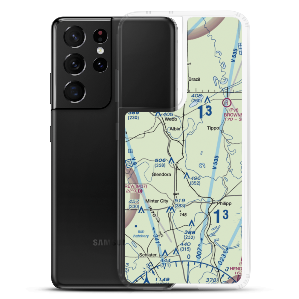 Flautt Airport (MS38) VFR Sectional Samsung Case Samsung Galaxy S21 Ultra model shown