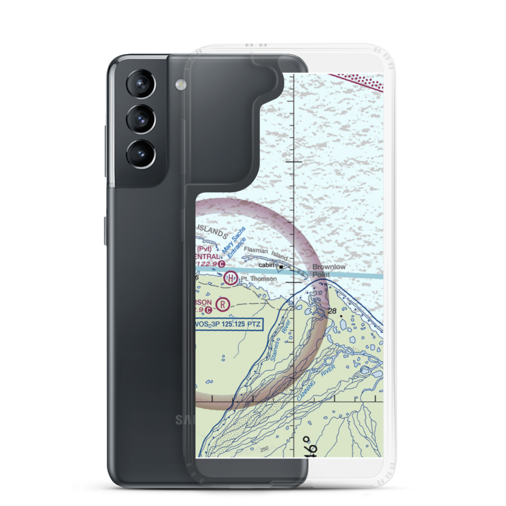 Flaxman Island Airstrip (FXM) VFR Sectional Samsung Case Samsung Galaxy S21 model shown