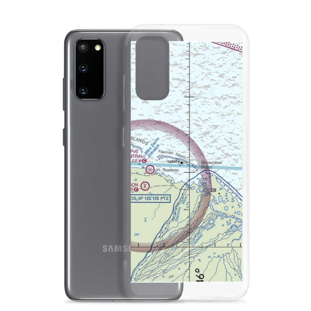 Flaxman Island Airstrip (FXM) VFR Sectional Samsung Case Samsung Galaxy S20 model shown