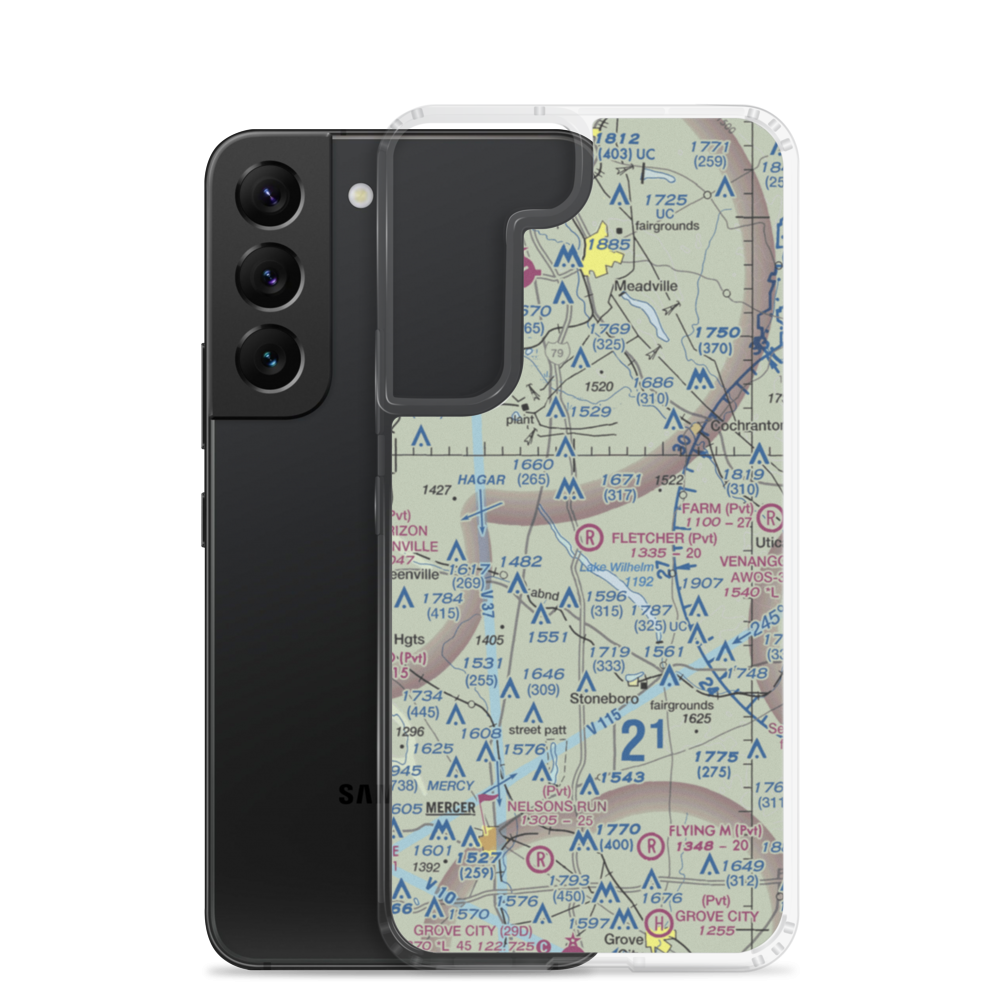 Fletcher Airport (0PN0) VFR Sectional Samsung Case Samsung Galaxy S22 model shown