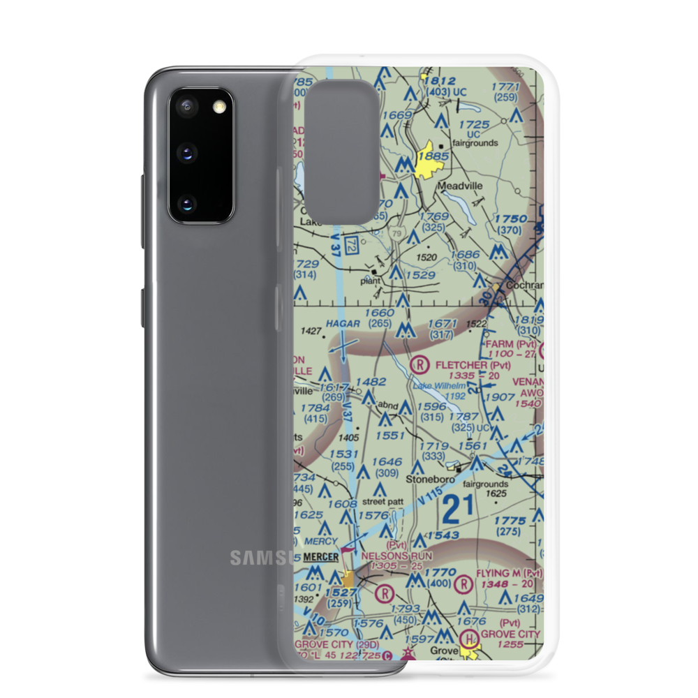 Fletcher Airport (0PN0) VFR Sectional Samsung Case Samsung Galaxy S20 model shown
