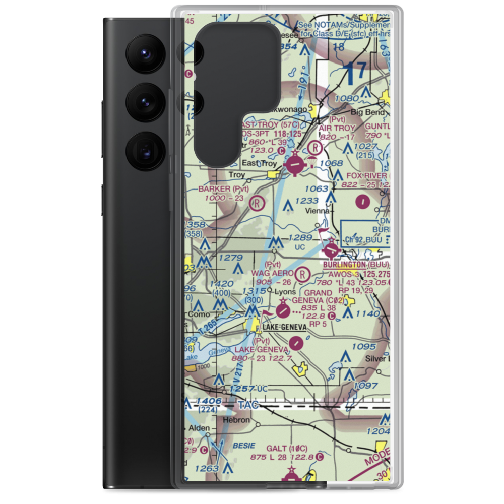 Fletcher Airport (9WI8) VFR Sectional Samsung Case Samsung Galaxy S22 Ultra model shown