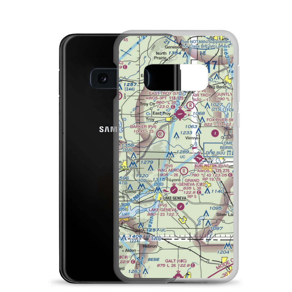 Fletcher Airport (9WI8) VFR Sectional Samsung Case Samsung Galaxy S10e model shown