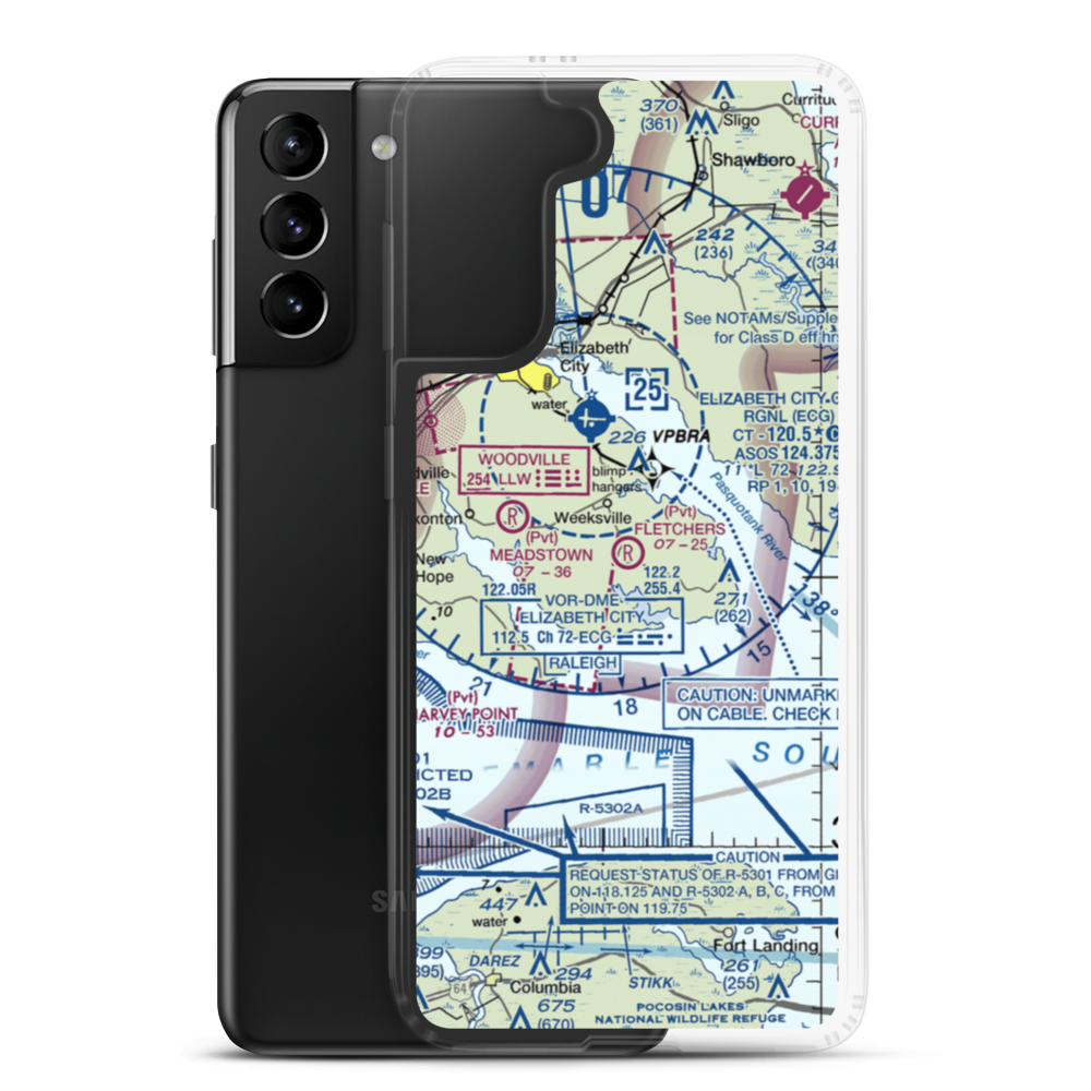 Fletcher's Airport (1NC3) VFR Sectional Samsung Case Samsung Galaxy S21 Plus model shown