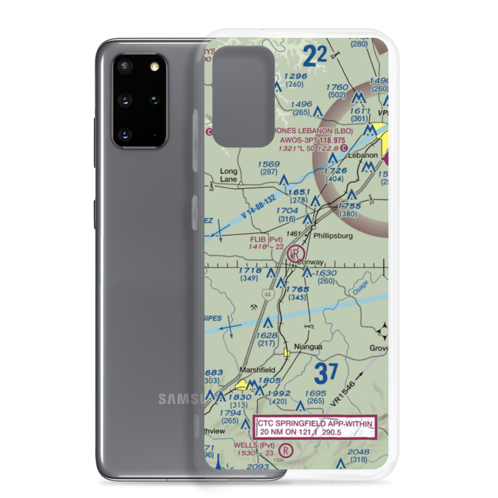 Flib Field (MU57) VFR Sectional Samsung Case Samsung Galaxy S20 Plus model shown
