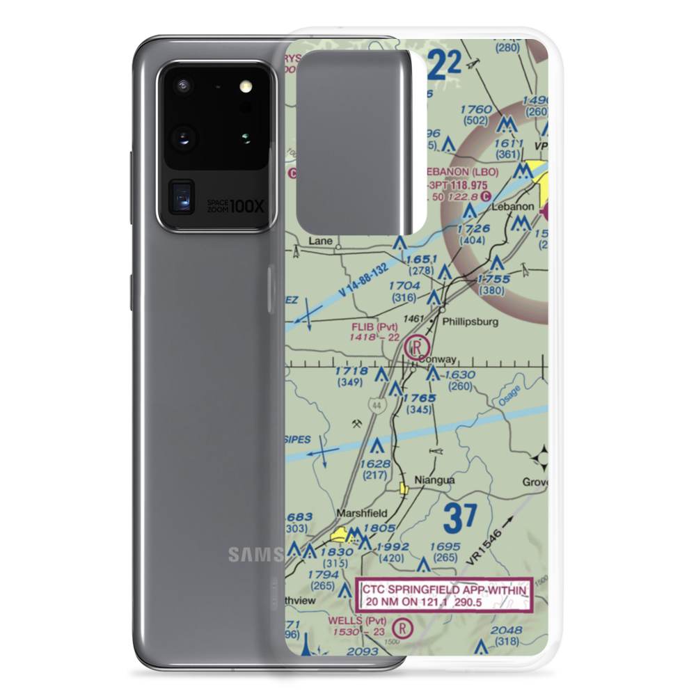 Flib Field (MU57) VFR Sectional Samsung Case Samsung Galaxy S20 Ultra model shown