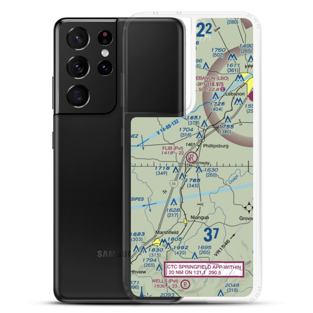 Flib Field (MU57) VFR Sectional Samsung Case Samsung Galaxy S21 Ultra model shown