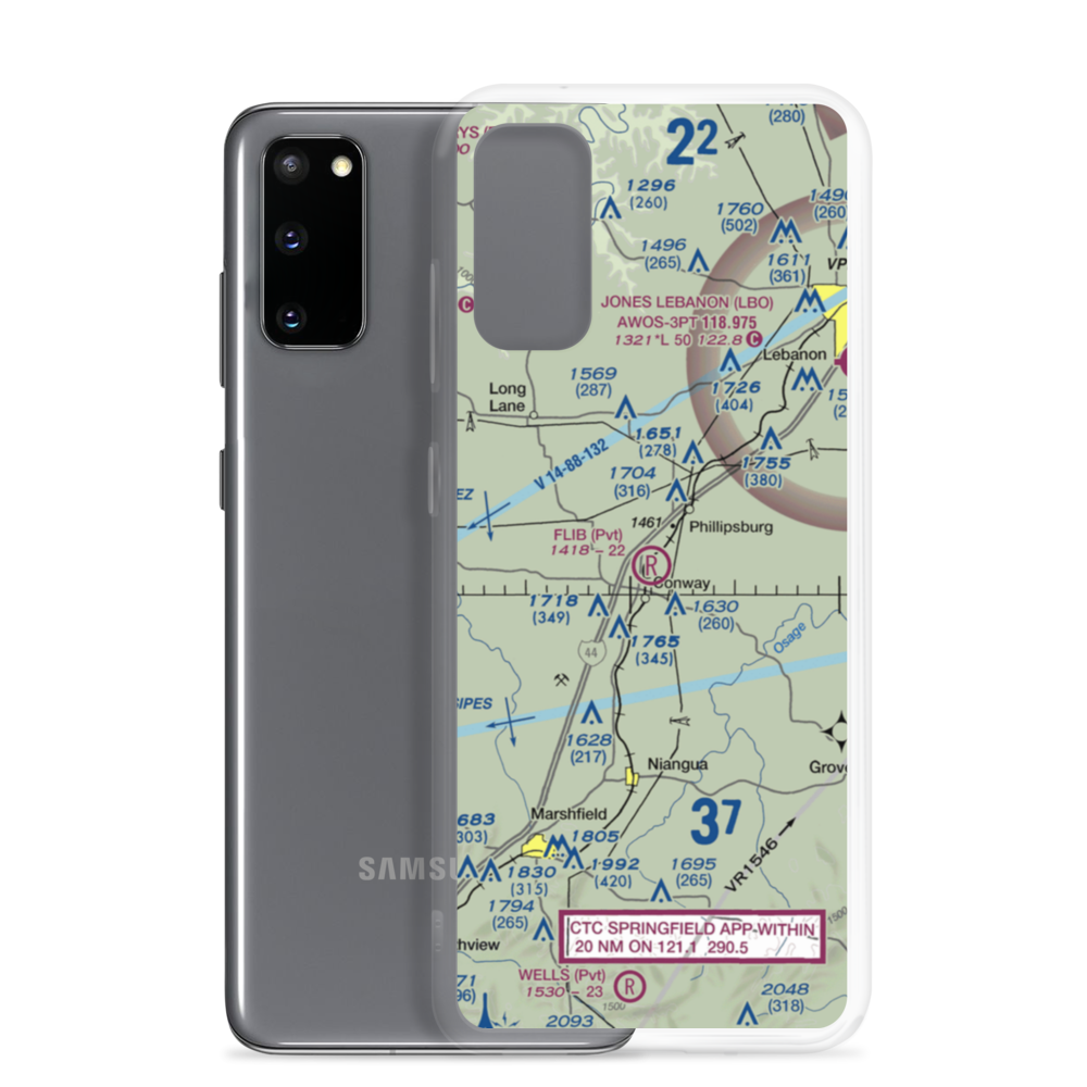 Flib Field (MU57) VFR Sectional Samsung Case Samsung Galaxy S20 model shown