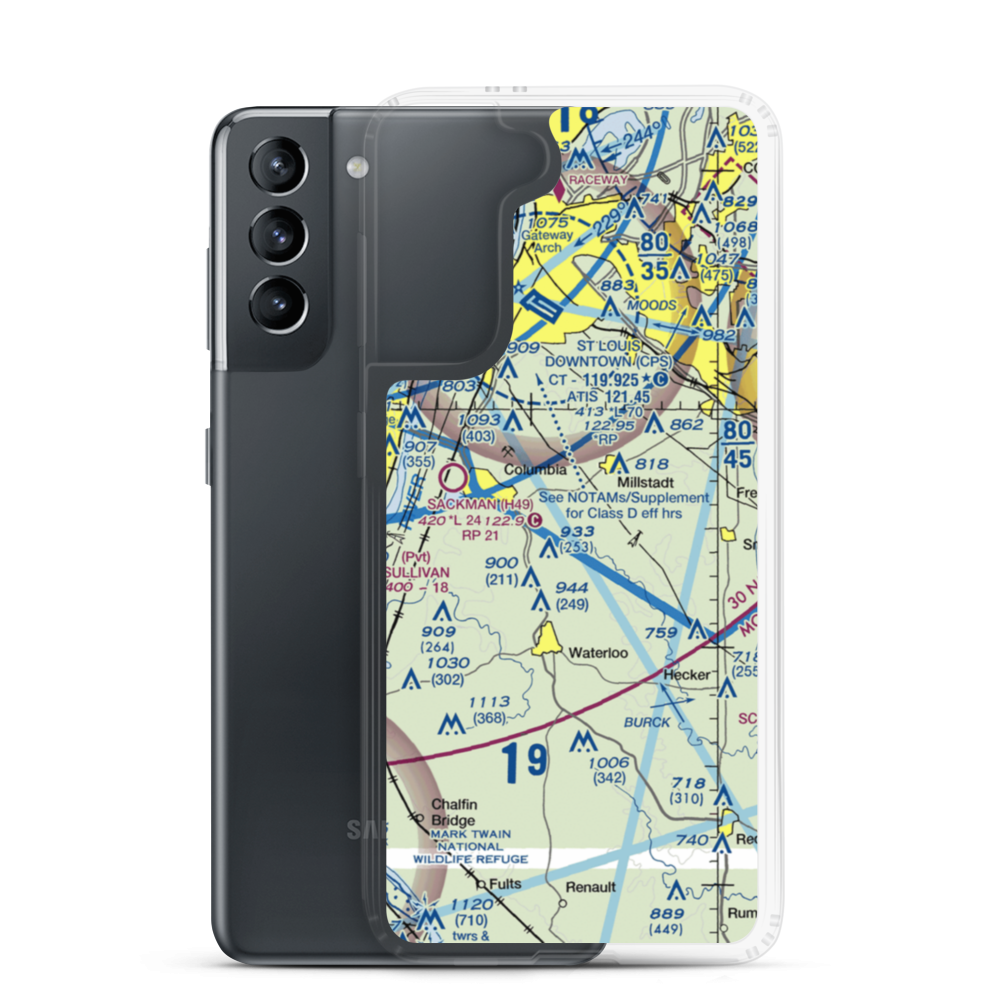 Flight Park Inc Airport (1IL4) VFR Sectional Samsung Case Samsung Galaxy S21 model shown