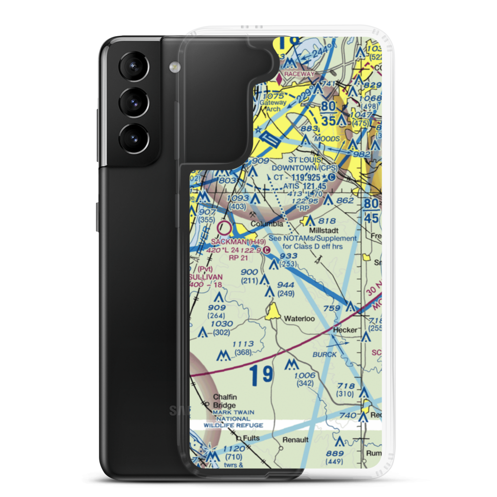 Flight Park Inc Airport (1IL4) VFR Sectional Samsung Case Samsung Galaxy S21 Plus model shown