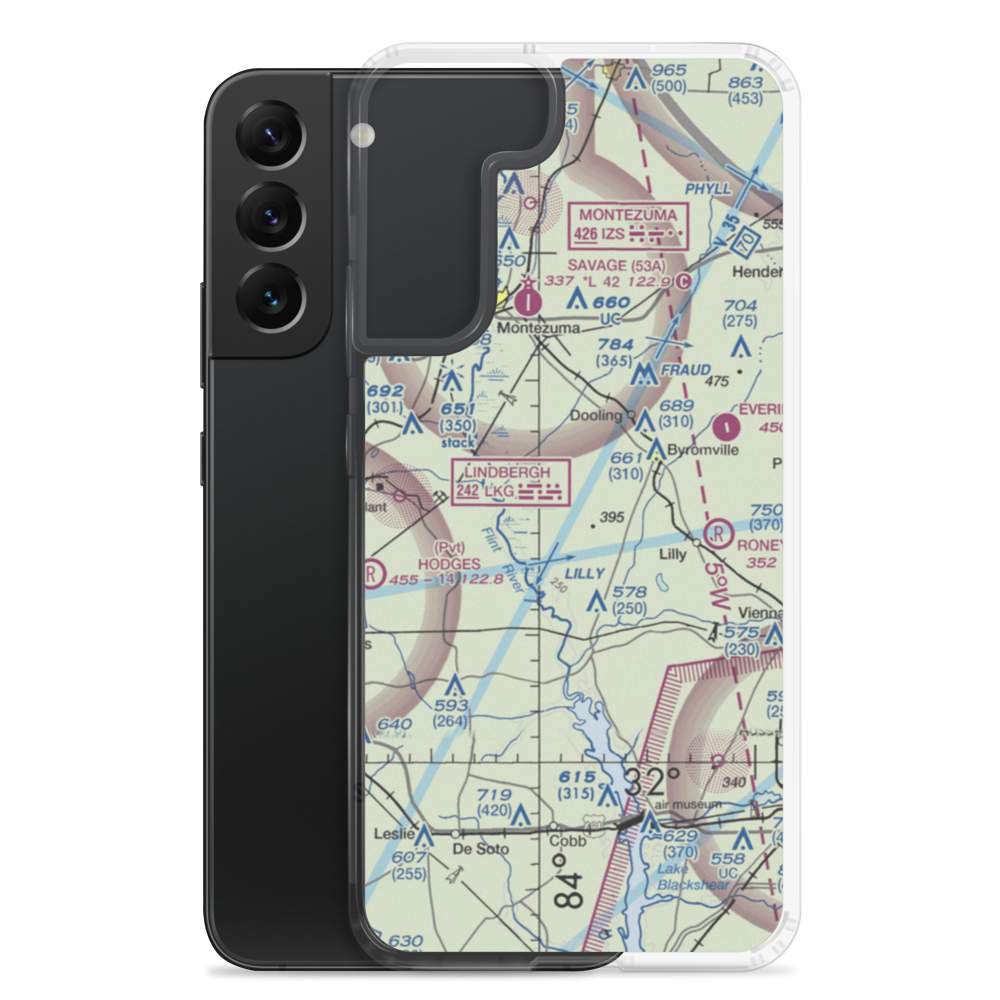Flint River Nursery Airport (GA17) VFR Sectional Samsung Case Samsung Galaxy S22 Plus model shown