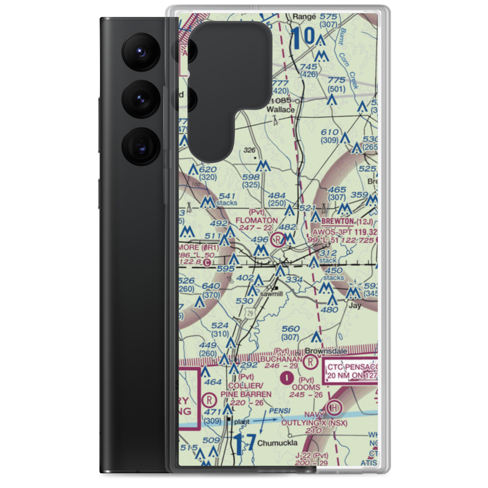 Flomaton Airport (0AL5) VFR Sectional Samsung Case Samsung Galaxy S22 Ultra model shown