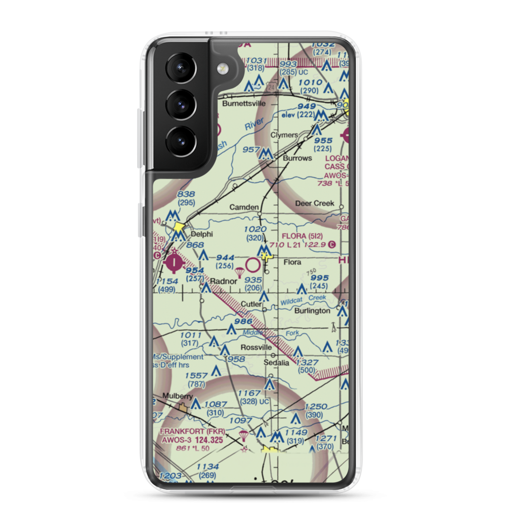Flora Municipal Airport (5I2) VFR Sectional Samsung Case Samsung Galaxy S21 Plus model shown