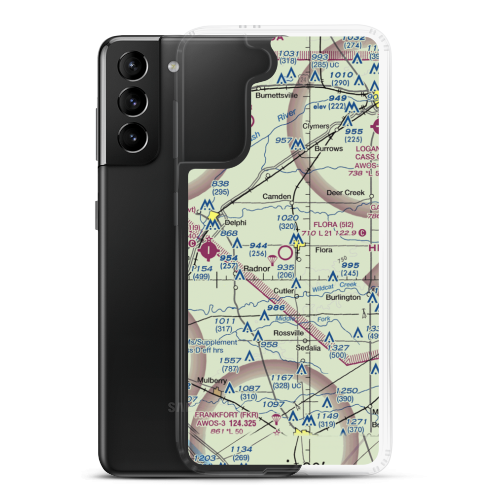 Flora Municipal Airport (5I2) VFR Sectional Samsung Case Samsung Galaxy S21 Plus model shown