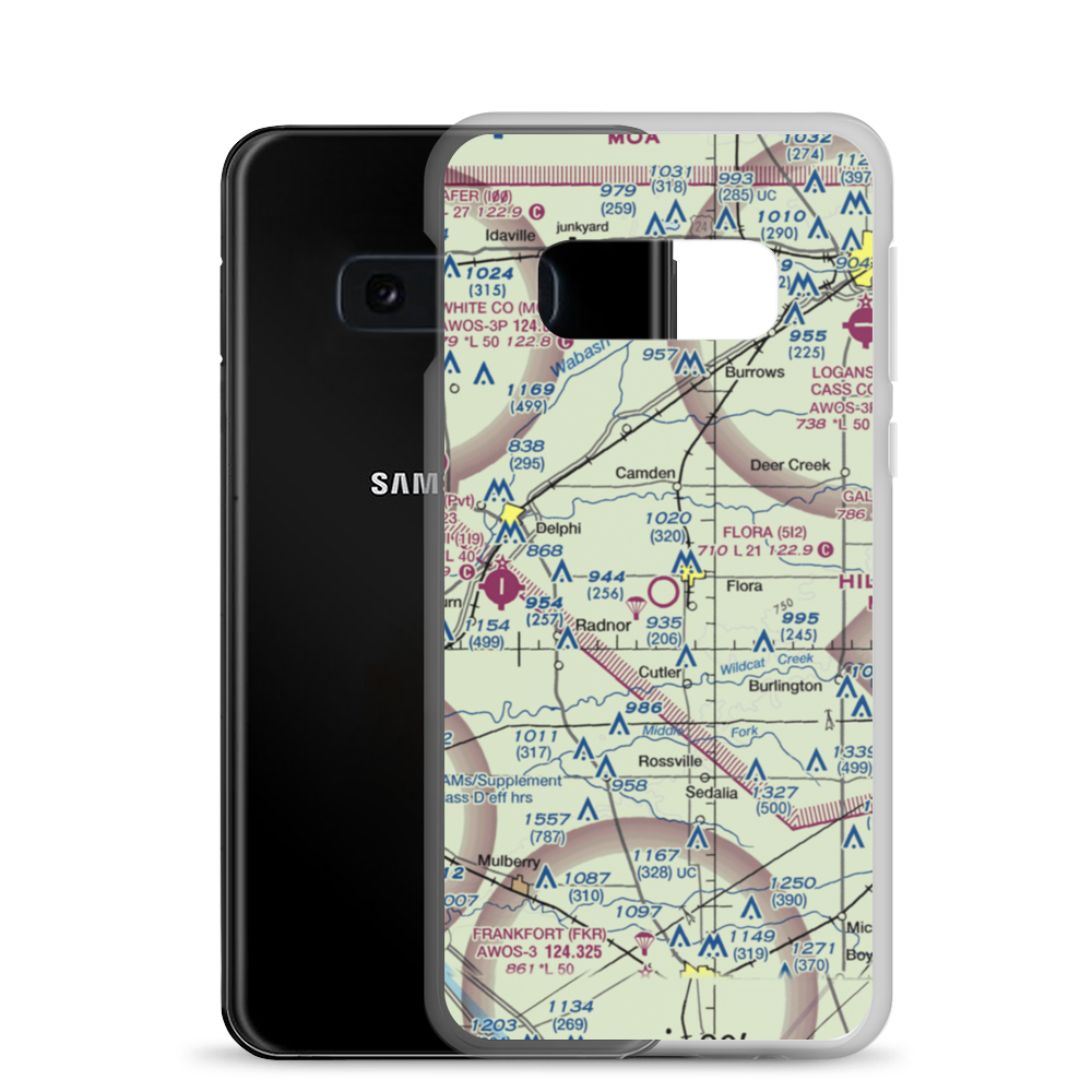 Flora Municipal Airport (5I2) VFR Sectional Samsung Case Samsung Galaxy S10e model shown