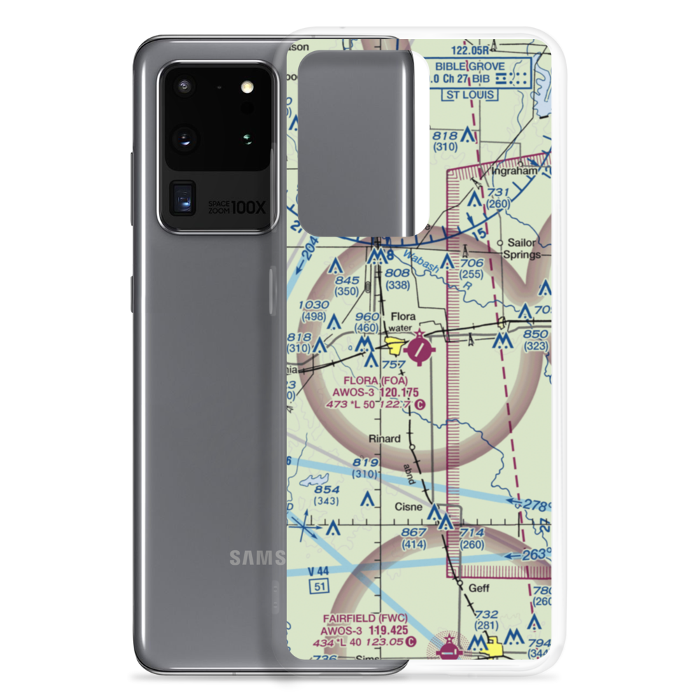 Flora Municipal Airport (FOA) VFR Sectional Samsung Case Samsung Galaxy S20 Ultra model shown